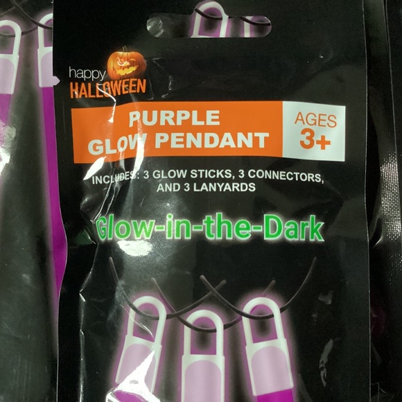 Happy Halloween Purple Glow Pendant Glow-In-The-Dark Bundle New/Sealed - Picture 5 of 6